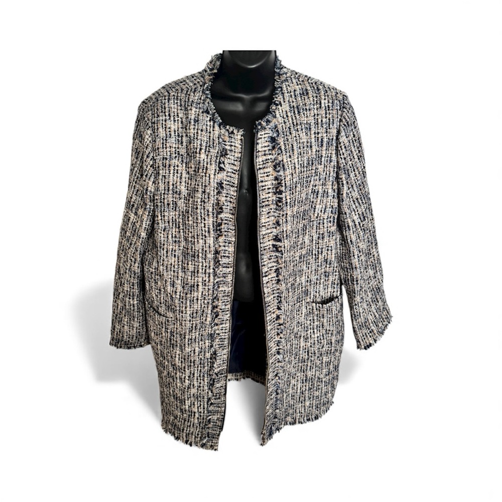 Elegant‎ Women's Tweed Blazer - Black and White